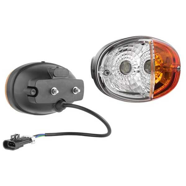 John Deere Richtingaanwijzerlamp - LT348463 - Direction and position light halogen, front, left, oval, 12V, amber/white, bolt on