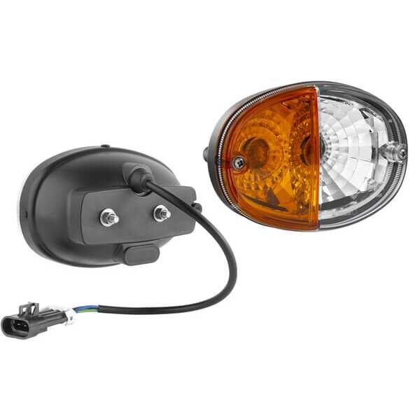 John Deere Richtingaanwijzerlamp - LT348464 - Direction and position light halogen, front, right, oval, 12V, amber/white, bolt o