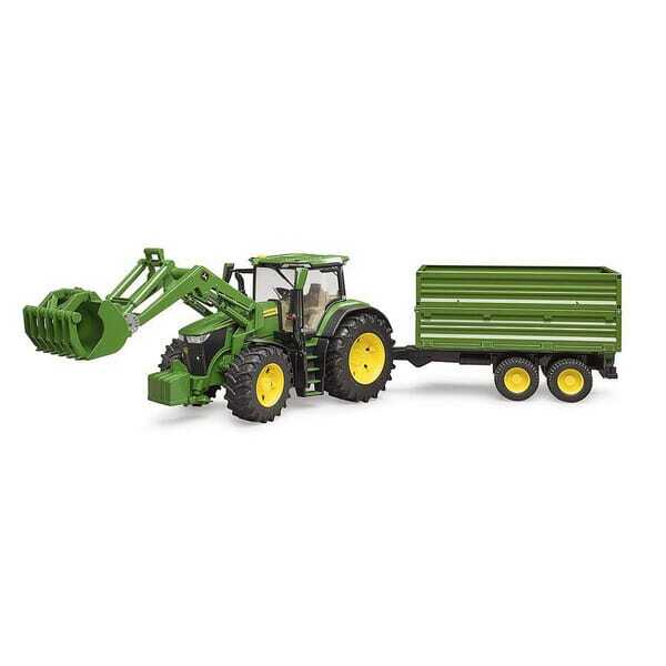 John Deere U03155 7R 350 met frontlader en trailer - U03155 - John Deere 7R 350 met frontlader en trailer