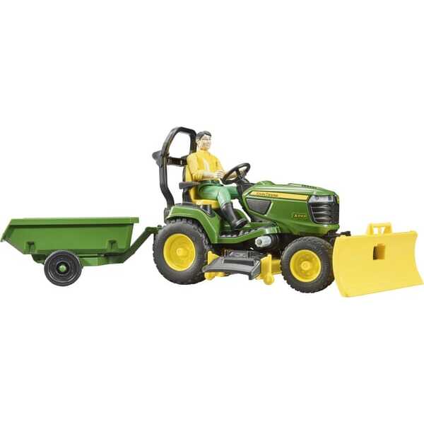 John Deere U62104 gazontractor met aanhanger en tuinman - U62104 - John Deere gazontractor met aanhanger en tuinman