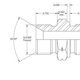 John Deere Screw-in couplingsscrew-in metric x male BSP - VNBM1227X2ISO6149 - Koppeling M/M 3/4 B x M27x2 DIN 6149