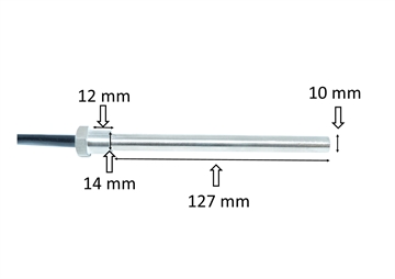 Gloeibougie met flens voor pelletkachel: 9,5 / 14 mm x 127 mm 300 W